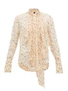 Matchesfashion.com Petar Petrov - Calida Polka-dot Silk-blend Blouse - Womens - Black / Cream