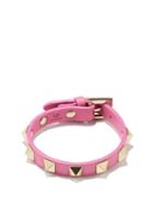 Valentino Garavani - Rockstud Leather Bracelet - Womens - Pink Gold