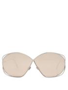 Matchesfashion.com Dior Eyewear - Stellaire2 Oversized Metal Sunglasses - Womens - Gold