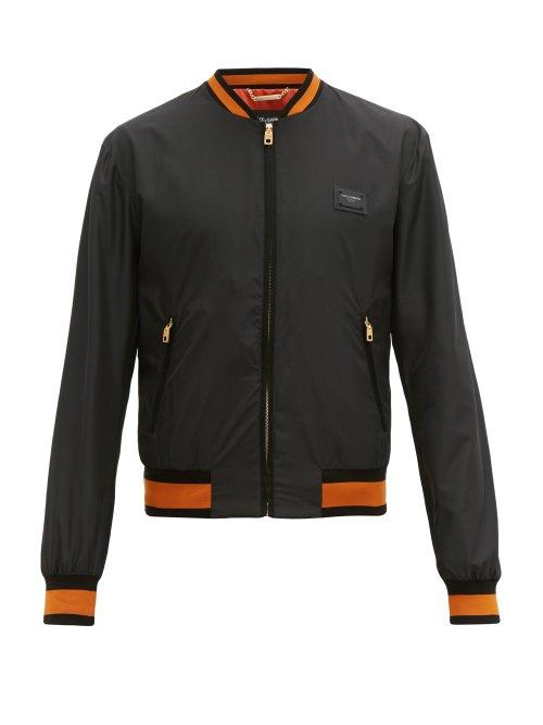 Matchesfashion.com Dolce & Gabbana - Logo Plaque Bomber Jacket - Mens - Black