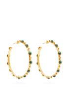 Matchesfashion.com Sylvia Toledano - Candy Malachite Embellished Hoop Earrings - Womens - Green