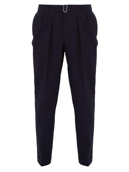 Matchesfashion.com Officine Gnrale - Pierre Belted Trousers - Mens - Navy
