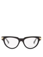 Matchesfashion.com Bottega Veneta - Cat-eye Acetate Glasses - Womens - Black