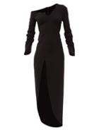 Matchesfashion.com A.w.a.k.e. Mode - Off-the-shoulder Side-slit Dress - Womens - Black