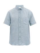 Matchesfashion.com Onia - Jack Slubbed Linen Poplin Shirt - Mens - Blue