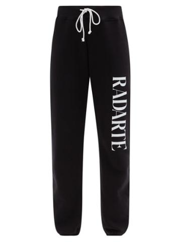 Ladies Rtw Rodarte - Radarte-print Cotton-blend Jersey Track Pants - Womens - Black