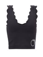 Marysia Sport - Venus Scalloped-edge Cropped Top - Womens - Black