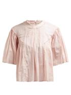 Matchesfashion.com Isabel Marant Toile - Algar Embroidered Cotton Top - Womens - Light Pink