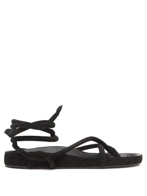 Matchesfashion.com Isabel Marant - Lastro Wraparound Suede Sandals - Womens - Black