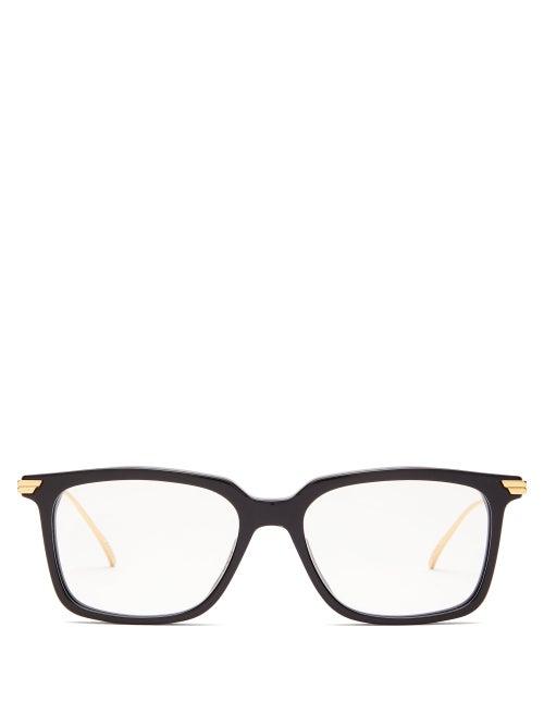 Matchesfashion.com Bottega Veneta - Rectangle Acetate Glasses - Womens - Black