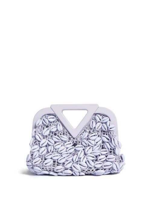 Bottega Veneta - Point Shell-embellished Crochet Clutch - Womens - Light Purple