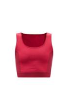 Ladies Activewear Ernest Leoty - Joanna Two-tone Recycled-fibre Cropped Top - Womens - Burgundy