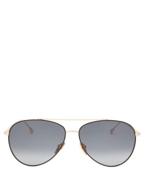 Isabel Marant Eyewear - Edgy Aviator Metal Sunglasses - Womens - Black Gold