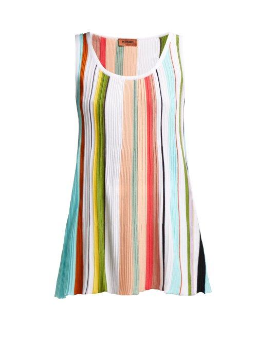 Matchesfashion.com Missoni - Striped Cotton Tank Top - Womens - Multi Stripe