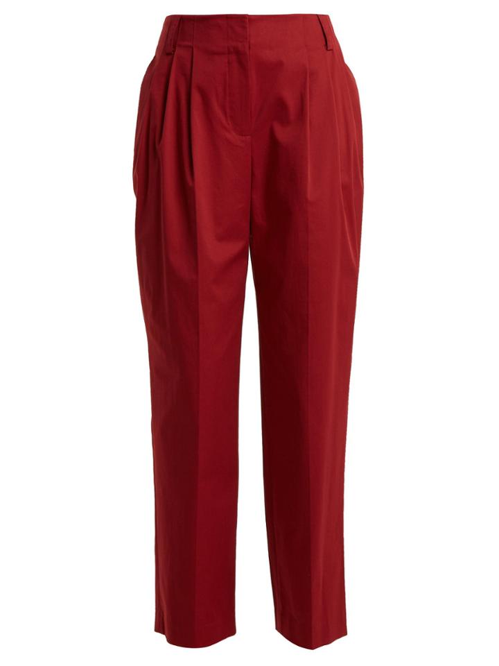 Diane Von Furstenberg Pleated Stretch-cotton Trousers