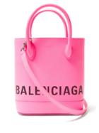 Matchesfashion.com Balenciaga - Ville Xxs Logo Print Leather Tote - Womens - Pink