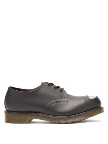 Matchesfashion.com Raf Simons - X Dr. Martens Asymmetric Steel Toe Leather Shoes - Mens - Black