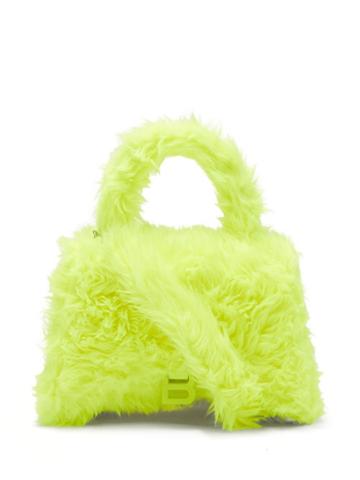 Ladies Bags Balenciaga - Hourglass Medium Faux-fur Bag - Womens - Yellow