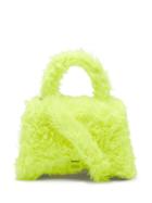 Ladies Bags Balenciaga - Hourglass Medium Faux-fur Bag - Womens - Yellow