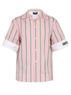 Matchesfashion.com Calvin Klein 205w39nyc - Logo Embroidered Striped Cotton Poplin Shirt - Mens - Pink
