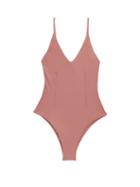 Matchesfashion.com Haight - Giu V-neck Swimsuit - Womens - Light Pink