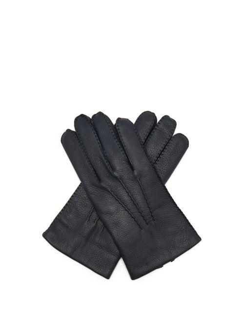 Matchesfashion.com Dents - Cambridge Leather Gloves - Mens - Navy