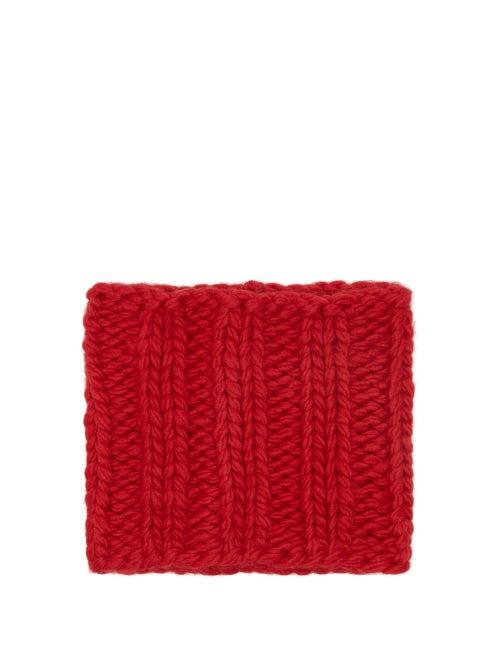 Jw Anderson - Ribbed-knit Wool Snood - Womens - Red