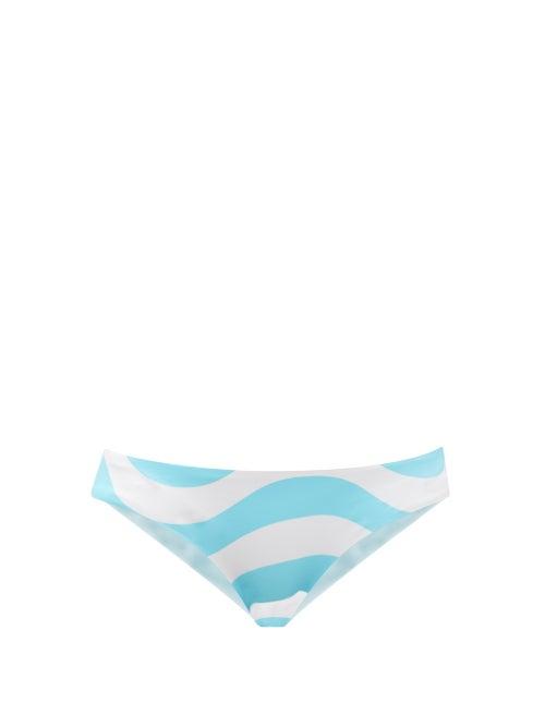 Matchesfashion.com Solid & Striped - The Elle Reversible Recycled-fibre Bikini Briefs - Womens - Blue