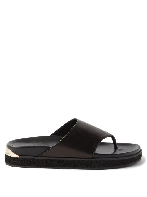 Jimmy Choo - Rowan Leather Flip Flops - Womens - Black