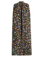 Duro Olowu Abstract Bird-print Crepe Long Cape