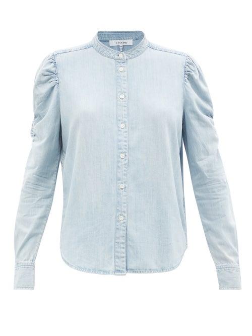 Frame - Frankie Cotton-blend Chambray Shirt - Womens - Light Denim