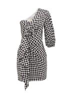Matchesfashion.com Alexandre Vauthier - Polka-dot One-sleeve Silk-blend Dress - Womens - White Black