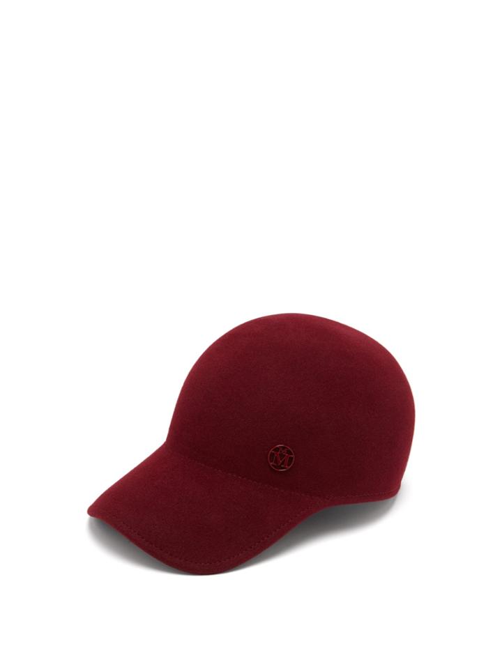 Maison Michel Tiger Logo Felt Cap