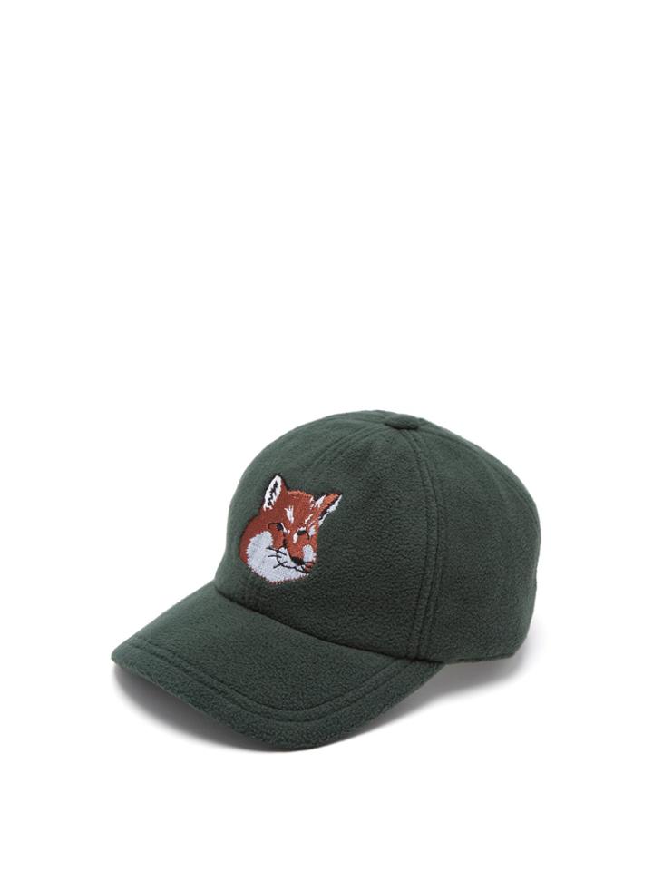 Maison Kitsuné Fox-embroidered Fleece Baseball-cap