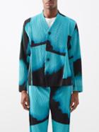 Homme Pliss Issey Miyake - Lantern-print Technical-pleated Suit Jacket - Mens - Blue