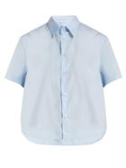 Matchesfashion.com Raf Simons - Short Sleeved Cotton Shirt - Womens - Light Blue