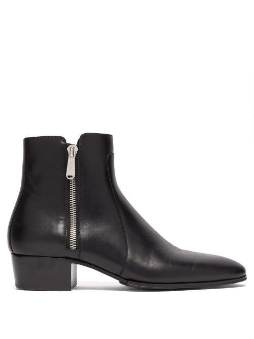 Matchesfashion.com Balmain - Mike Leather Ankle Boots - Mens - Black