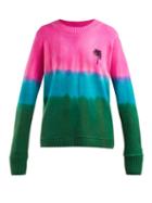 Matchesfashion.com The Elder Statesman - Palm Tree Tie Dyed Cashmere Sweater - Womens - Blue Multi