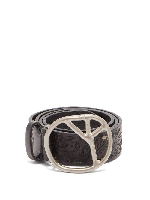 Matchesfashion.com Needles - Carved Leather Belt - Mens - Black