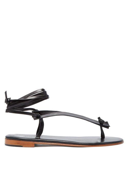Matchesfashion.com Martiniano - Bibiana Ankle Tie Leather Sandals - Womens - Black