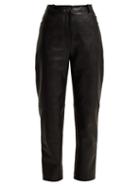 Matchesfashion.com Stella Mccartney - High Waisted Faux Leather Trousers - Womens - Black