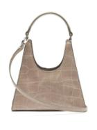 Matchesfashion.com Staud - Rey Mini Crocodile-effect Leather Handbag - Womens - Grey