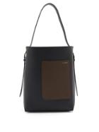 Matchesfashion.com Valextra - Bucket Medium Saffiano Leather Bag - Womens - Navy Multi