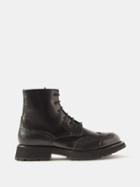 Alexander Mcqueen - Punk Worker Leather Lace-up Boots - Mens - Black