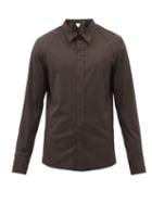 Matchesfashion.com Bottega Veneta - Cotton-blend Stretch-poplin Shirt - Mens - Brown