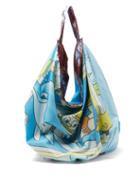Matchesfashion.com Chopova Lowena - Cartoon-print Twill Shoulder Bag - Womens - Blue