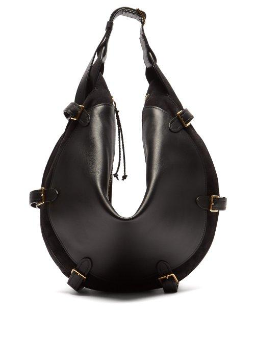 Matchesfashion.com Altuzarra - Play Large Buckled Leather And Suede Bag - Womens - Black
