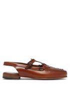Matchesfashion.com Hereu - Roqueta Leather Slingback Loafer - Womens - Tan