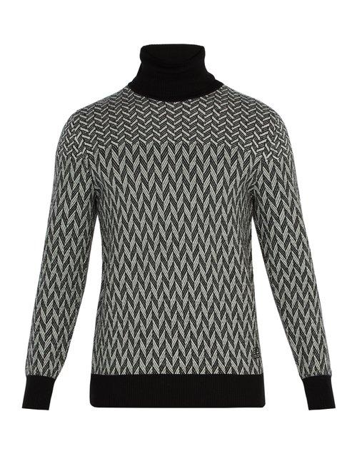 Matchesfashion.com Givenchy - Graphic Cotton Sweater - Mens - Black White