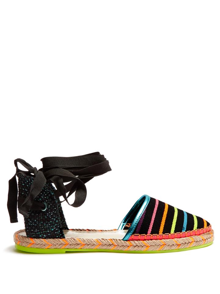 Sophia Webster Juana Striped-canvas Espadrilles